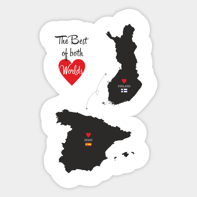 The Best of both Worlds - Finland - Spain Sticker by YooY Studio